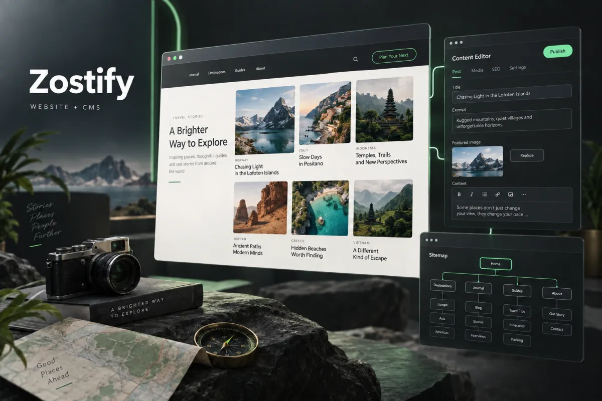 Zostify website and CMS project cover